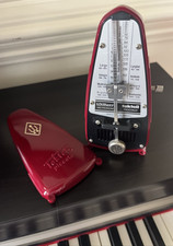 Wittner Taktell Piccolo Metronome Made in Germany Burgundy Red Plastic Working