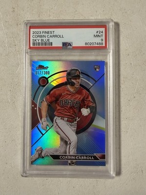 Corbin Carroll PSA 9 #010/250 Blue Aqua Vapor RC 2023 Topps Finest Rookie