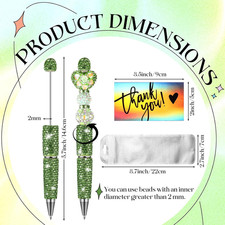 30 Pcs Rhinestone Beadable Pens Kit 10 Fancy Diamond Pens with Cards  Bags D...