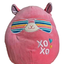 Pavlo the Pink Squishmallow Llama 12” with Aviator Sunglasses Embroidered Hearts