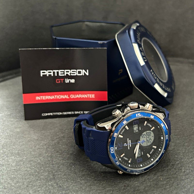 Paterson GT line Herren Armbanduhr Analog/Digital Quarz 30 m Blau mit Box