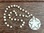 Vintage Mother Of Pearl Necklace: Matching Beads/Pendant — photo 1