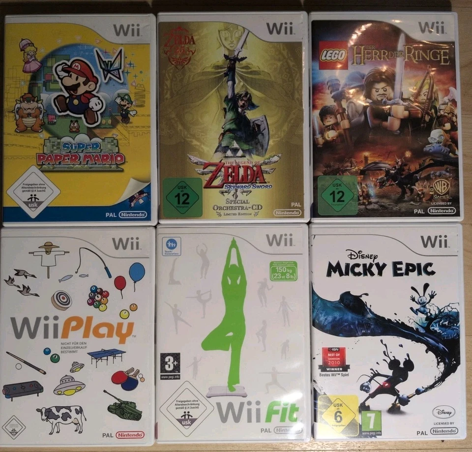 Wii SPIELESAMMLUNG SUPER MARIO, ZELDA, HERR DER RINGE LEGO-TOP ZUSTAND - Bild 1 von 4
