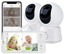 Baby Monitor 2 Cameras, Baby with 5-Inch Wireless Display, Super Night Vision...