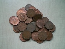 40 x 1 Pfennig M&uuml;nzen aus Umlauf - unsortiert
