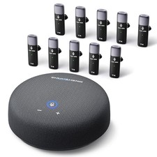 Conference Speaker and Microphone, USB Sperakerphone with 10 AI Mics, 360 CS02