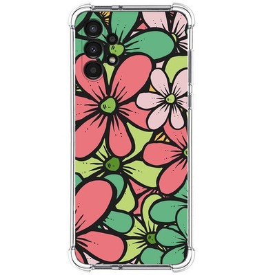 Funda Silikon Antischock Für Samsung Galaxy A13 4G Design Blumen 02 Zeichnungen