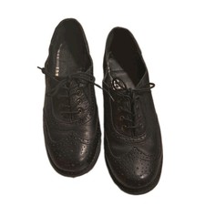 Vintage Bellingham Women's 10M Leather Wingtip Brogue Shoes Cap-Toe Black EU 42