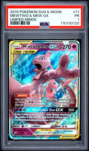 Mewtwo & Mew-GX graded PSA 1 for sale on eBay