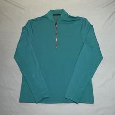 Greyson Sweater Mens Sm Teal Blue Golf Siasconset Quarter Zip Blade Collar EUC