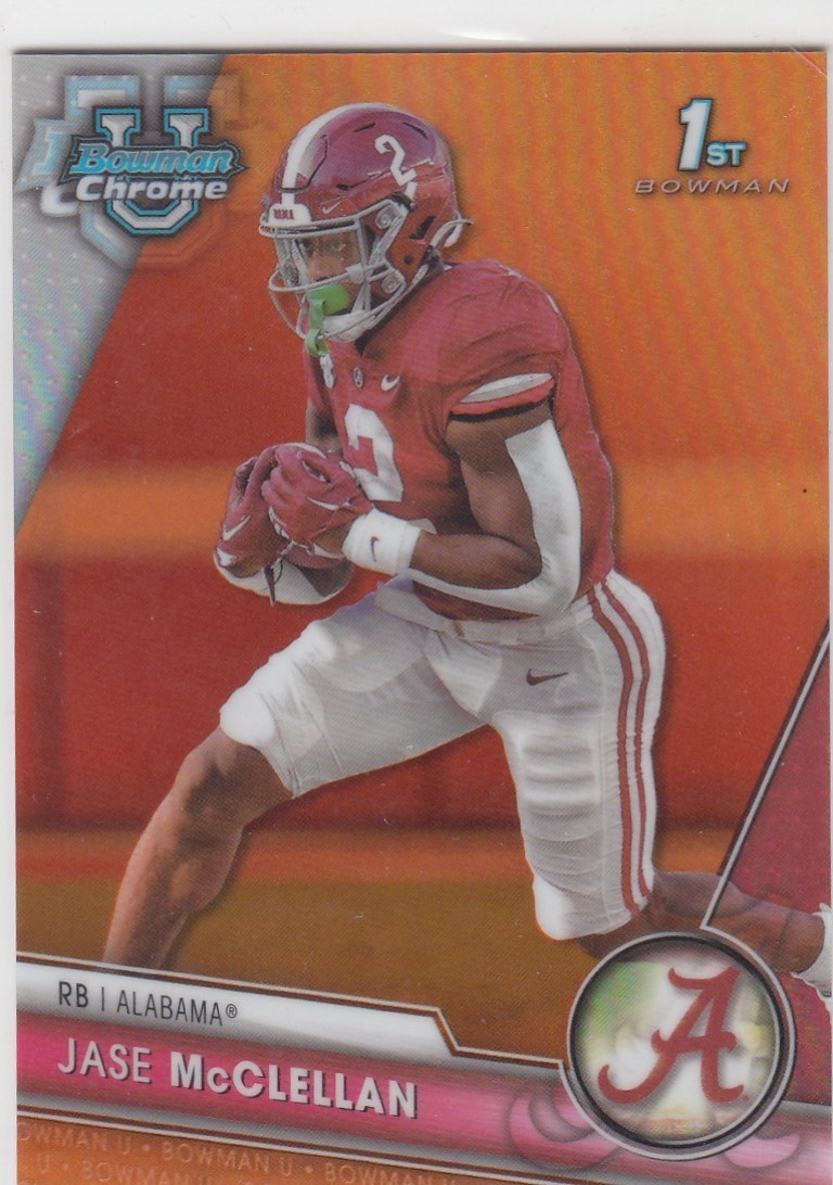 Jase McClellan 2023 Bowman Chrome U 1st Bowman Orange Refractor 25/25 Alabama ZE