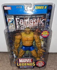 2002 TOY BIZ MARVEL LEGENDS SERIES II 2 THE THING with COMIC BOOK & WALL DISPLAY