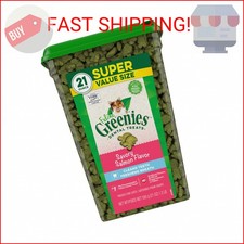 Greenies Feline Adult Dental Cat Treats, Savory Salmon Flavor, 21 oz. Tub