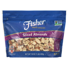 Fisher Chef's Naturals Gluten Free No Preservatives Non-GMO Sliced Almonds 16 oz