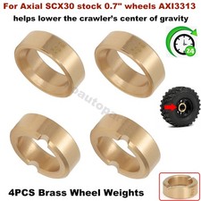 4 X Brass Wheel Weight For Axial Scx30 Stock 0.7 Wheels Axi3313 Rc Rock Crawler
