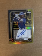 2025 Topps Gilded Luis Angel Acuna Rc  Auto /75 New York Mets Yellow Gold