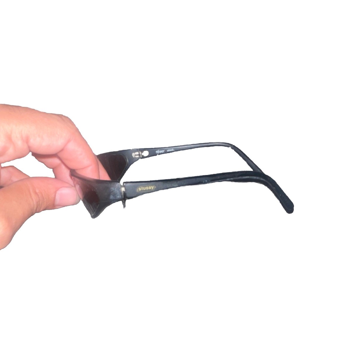 Stussy IMPERIAL Wrap Sunglasses Black Frame Brown Lens Vintage | eBay