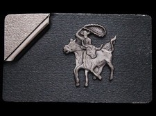 HL11129 VINTAGE 1970s COWBOY ROPING STEER WESTERN BUCKLE
