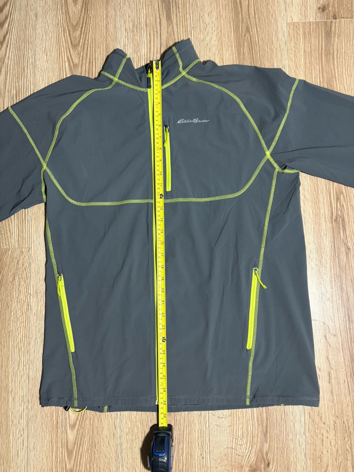 Eddie Bauer Softshell Jacket Gray Yellow Full Zip… - image 19