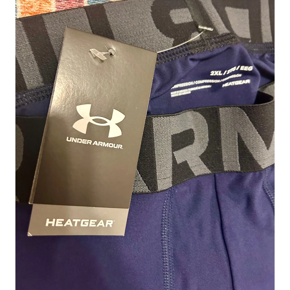 Under Amour Heat Gear 2XL XXL Azul Nuevo con Etiquetas Hombres Compresión Capa Base Pantalones Exterior Foto 2 de 4