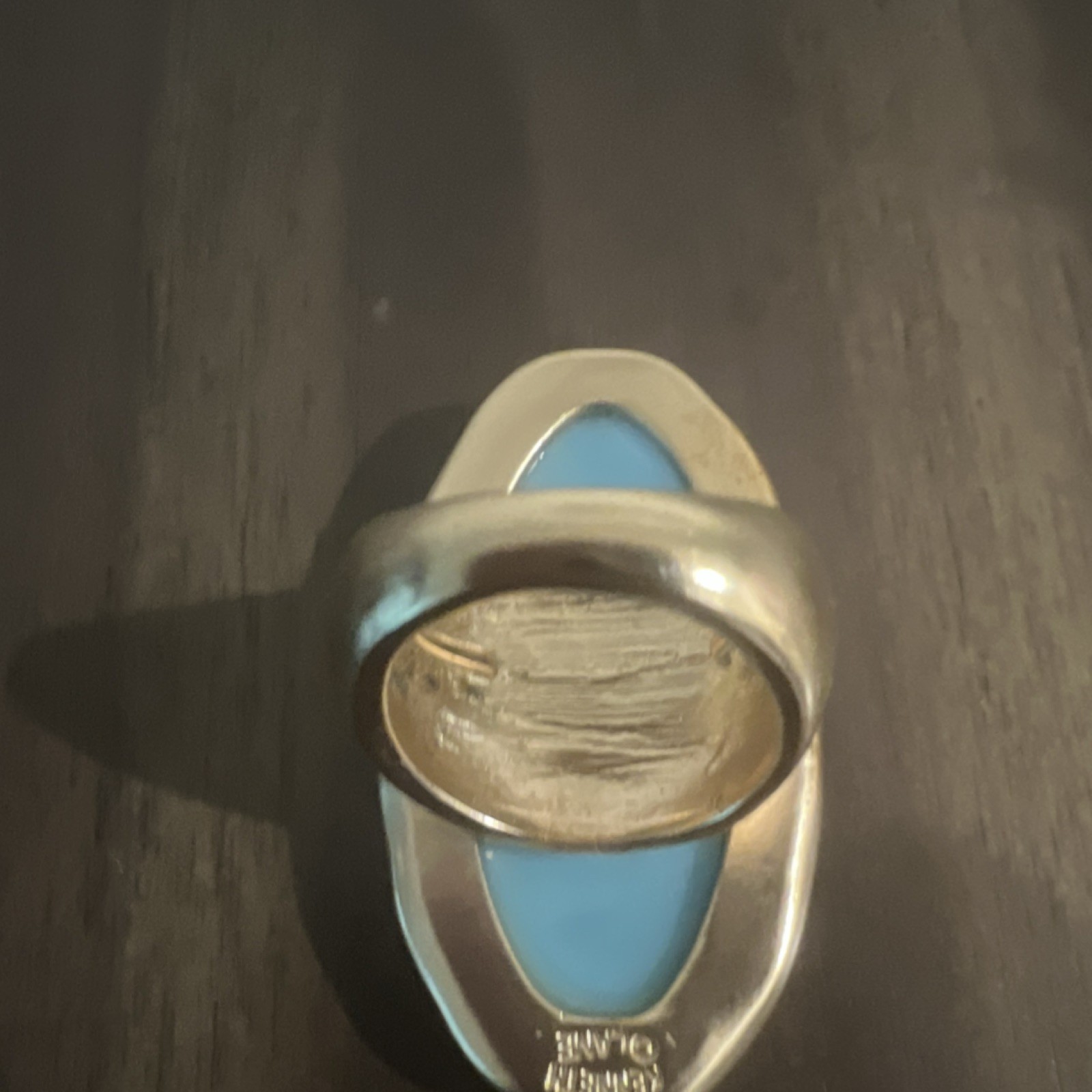 Large Oval Turquoise Stone Statement Ring Silver … - image 4