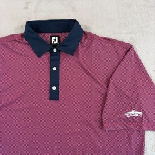 FooJoy x The Legacy Golf Club Performance Polo Shirt Men XL Geo Navy Scarlet NEW