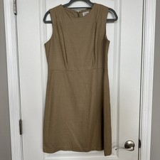 EUC Khaki Tan Neutral GAP Vintage 1990s Sleeveless Sheath Dress Womens Size 8