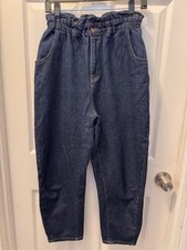 Zara Women's High-Rise Dark Wash Baggy Wide-Leg Jeans , Size 8