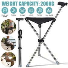 Walking Stick with Seat Walking Cane Folding Stick Chair Lightweight 100kg Load