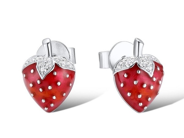 Ohrringe Ohrstecker Silberschmuck 925 Silber Zirkon Emaille Echtschmuck-image