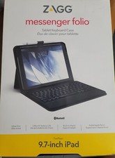 Zagg 9.7 Inch Ipad tablet keyboard case Messenger Folio Bluetooth