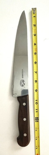 FORSCHNER VICTORINOX 430-10 Chef's Knife STRAIGHT EDGE Wood Handle - Picture 2 of 11