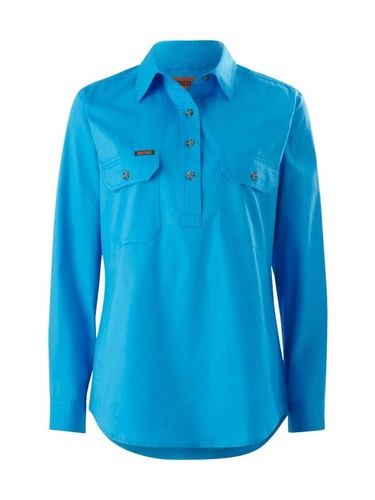 Hard Yakka 4PACKS New Womens Mustang Signature LS Closed Front Work Shirt Y08399 - Picture 5 of 6