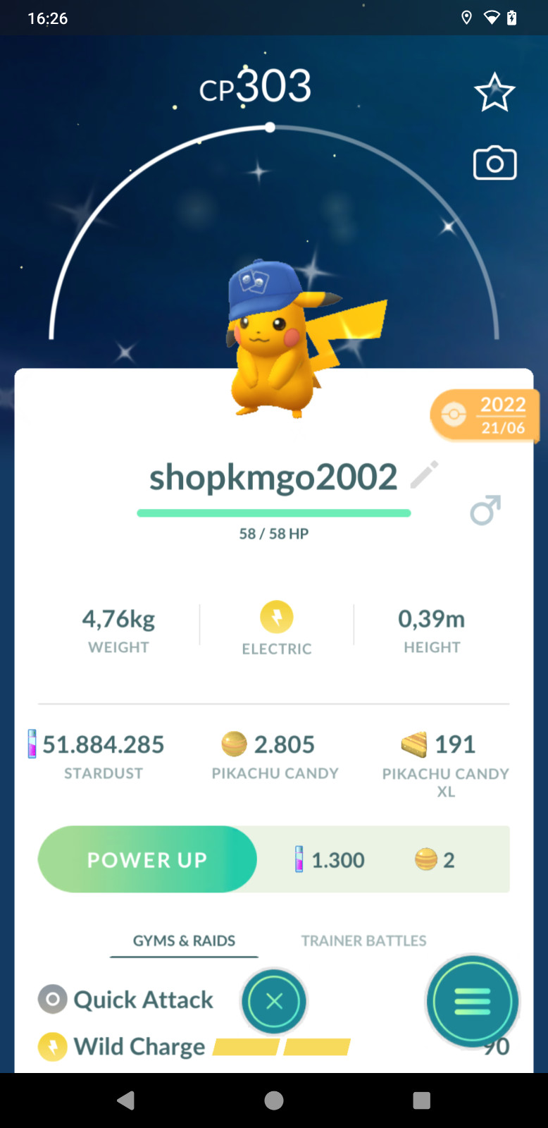 Pokémon Shiny Pikachu TCG Hat--20k SD