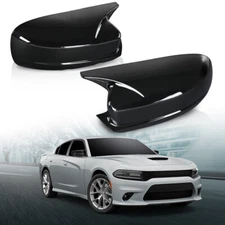 Fit For 2015-2023 Dodge Charger SRT Black Horn Side Wing Mirror Cover Cap Trim
