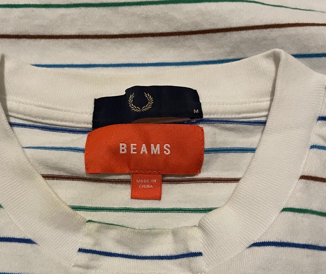 Fred Perry x Beams Japan Striped Oversized Laurel Embroidered