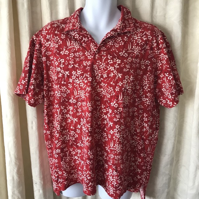 Ralph Lauren Floral Polo Shirt Red & White SZ XL eBay