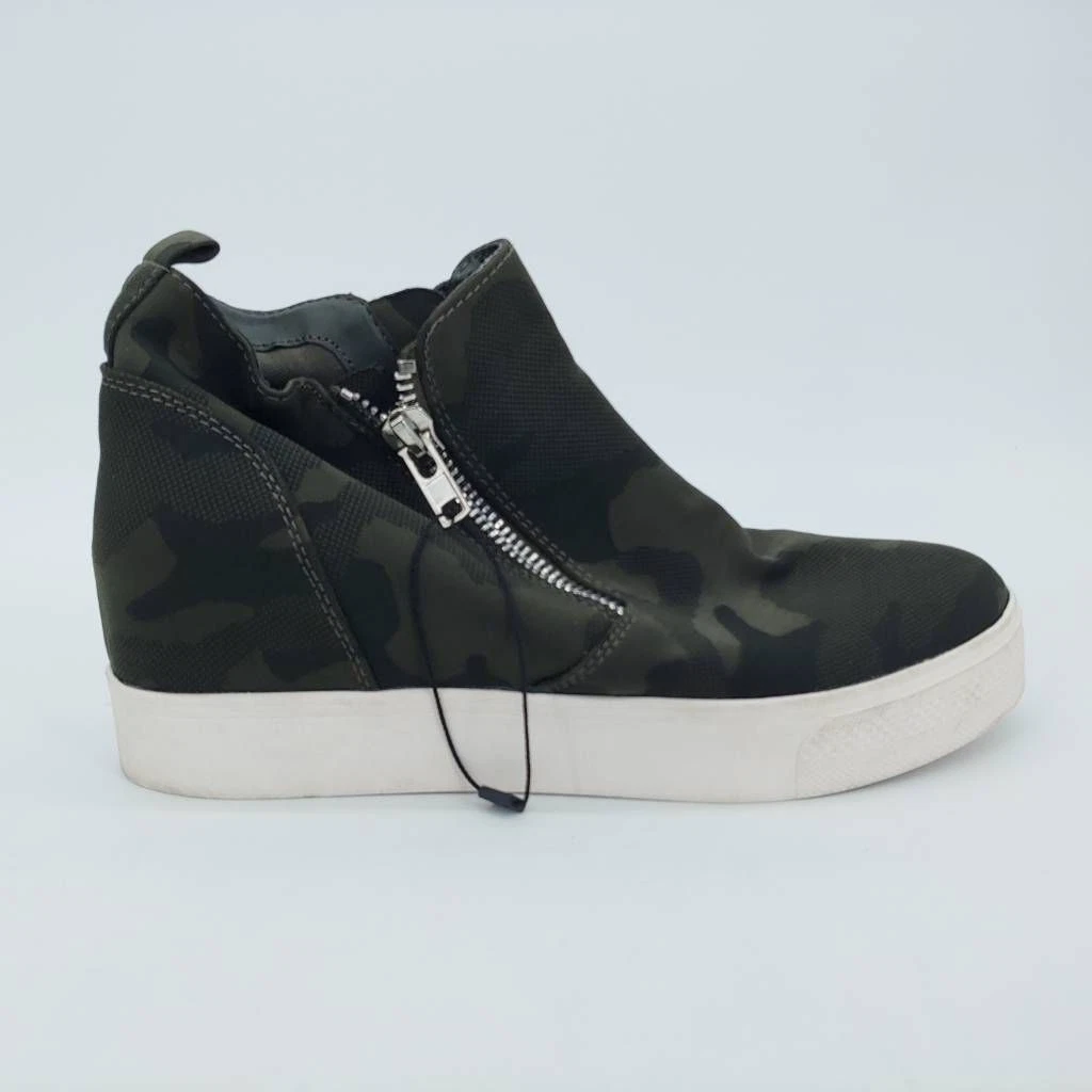 Steve Madden Womens Wedgie Sneakers Shoes Camouflage Zipper High