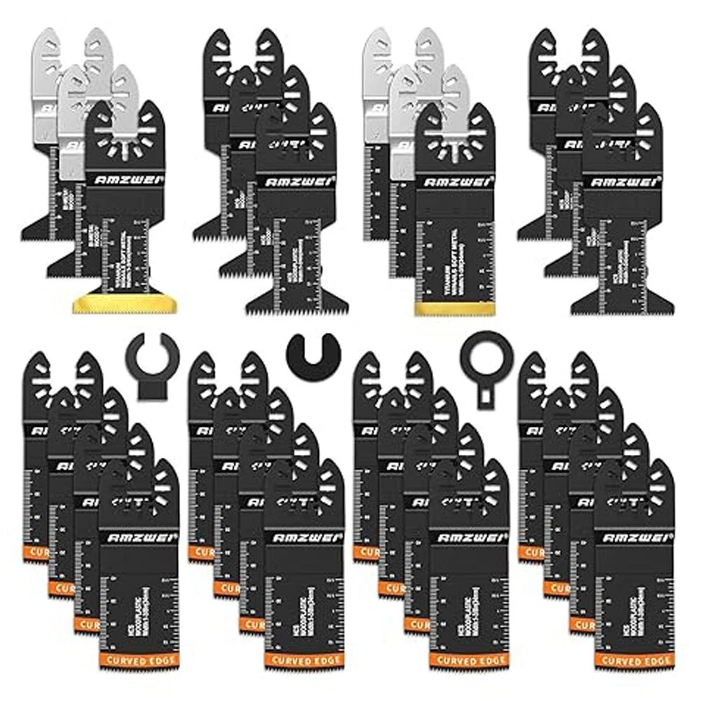 30 PCS Oscillating Saw Blades, Professional Universal Titanium Multitool Blades