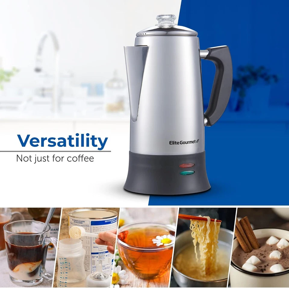  Percolador de café eléctrico, sin BPA, mantener caliente, perilla de progreso de preparación transparente de vidrio Foto 2 de 4