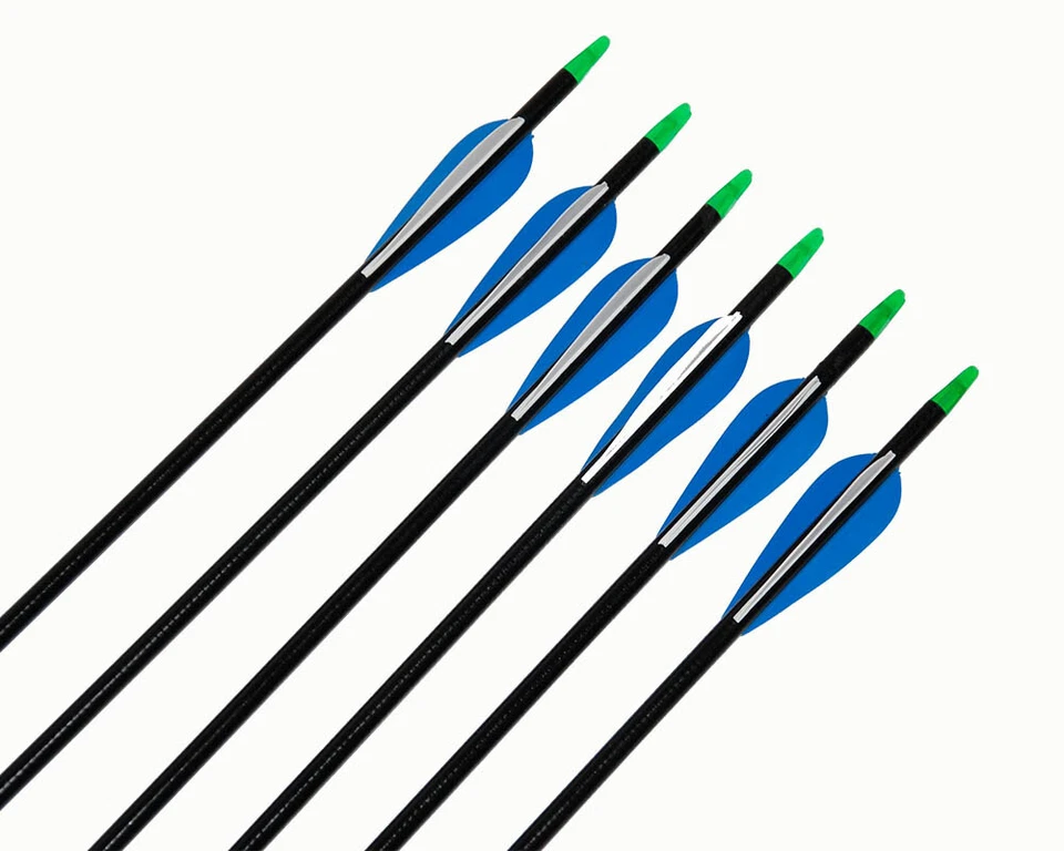 12X 32inch Fiberglass Arrows 3'' Vanes SP600-650 for Recurvebows Removable tips - Image 4 of 4