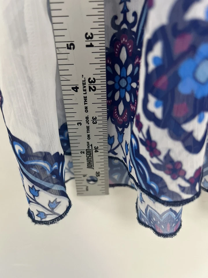 Túnica de encaje Becca by Rebecca Virtue blanco azul traje de baño cubierta TALLA M Foto 4 de 4