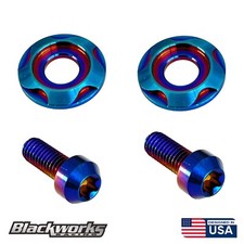 2 Titanium Burnt License Plate Anti Theft Security Bolts Washers Torx Screws 2 Titanium Burnt License Plate Anti Theft Security Bolts Washers Torx Screws