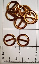 12 Vintage Buckle Sliders Scrapbooking Doll Belts  Shoes Gold Tone 3/4"