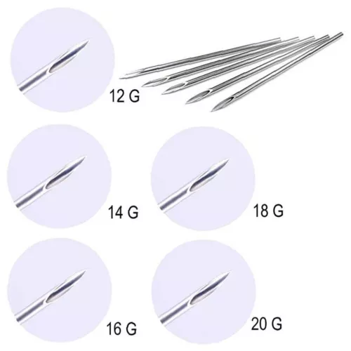Piercing Agujas Desechables Tamaños Mixtos 12G 14G 16G 18G Y 20G Piercing Corporal - Imagen 5 de 23