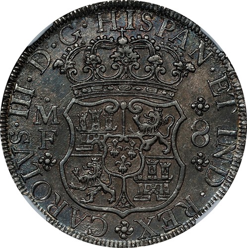 Mexico: Charles III, 8 Reales 1769 Mo-MF NGC MS-61, Mexico City. Amazing piece! - Picture 2 of 8