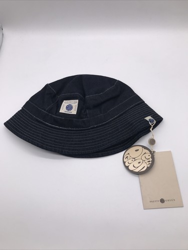 Pretty Green Denim Bucket Hat Navy Blue 