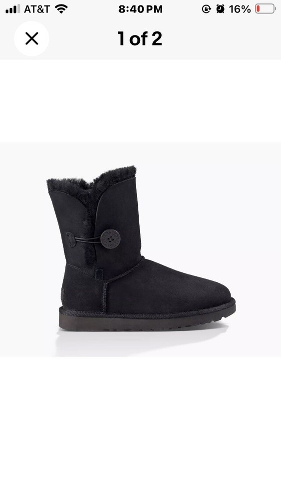UGG Women's Bailey Button II Boot - Black, 7 US
