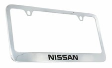 Nissan Wordmark Chrome Plated Metal License Plate Frame Holder 2 Hole