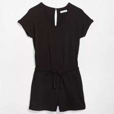 Lou  Grey Signature Softblend Drawstring Romper Black Small